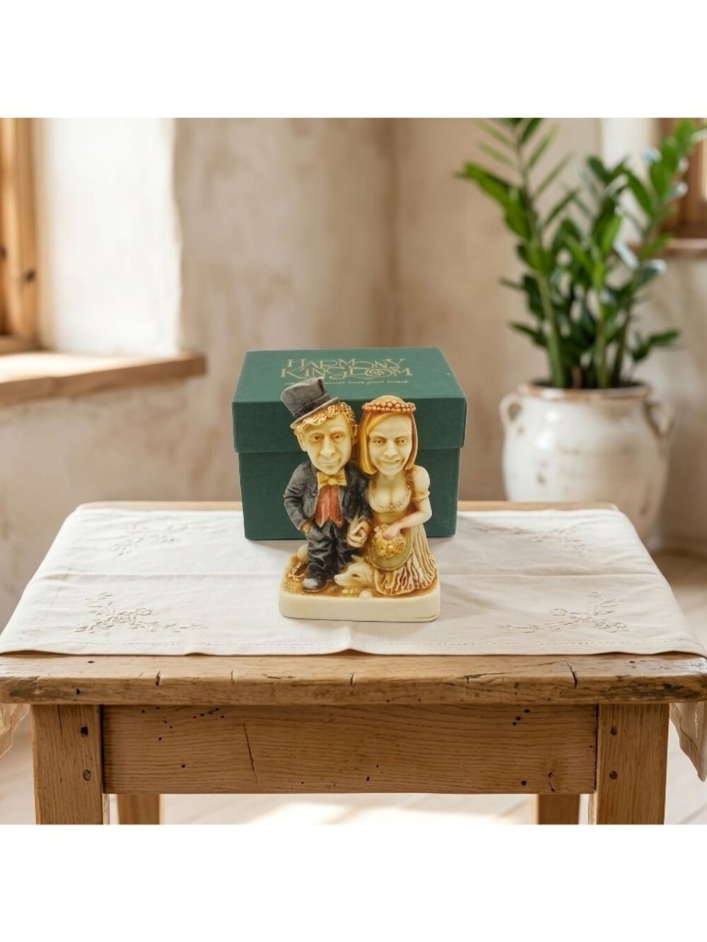 Vintage Harmony Kingdom Big Day RW96 Signed Wedding Figurine 3.1" Boxed